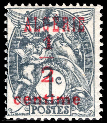 Algeria 1924-25 ½c on 1c slate unmounted mint.