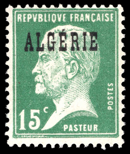 Algeria 1924-25 15c green Pasteur lightly mounted mint.
