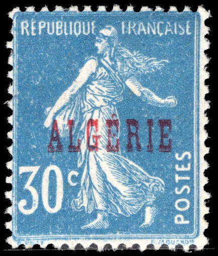 Algeria 1924-25 30c blue lightly mounted mint.