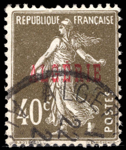 Algeria 1924-25 40c olive fine used.