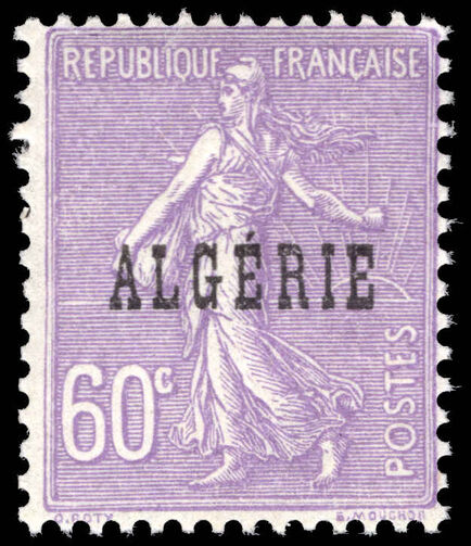 Algeria 1924-25 60c violet lightly mounted mint.