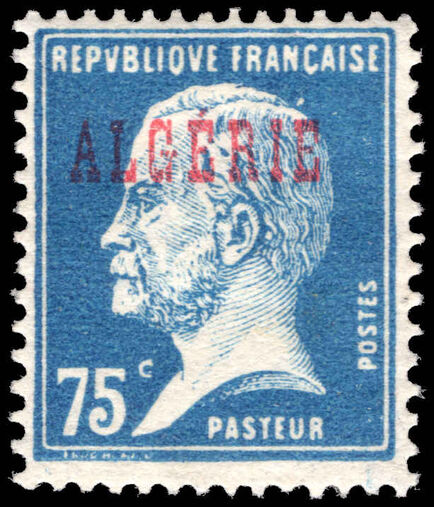 Algeria 1924-25 75c blue Pasteur unmounted mint.