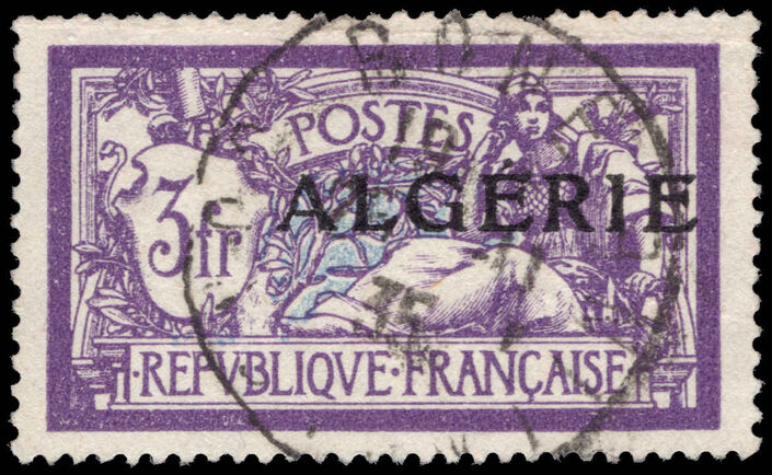 Algeria 1924-25 3f violet and blue fine used.