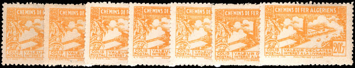 Algeria 1943 Valeur Declaree without overprint set (less 17f1) lightly mounted mint.