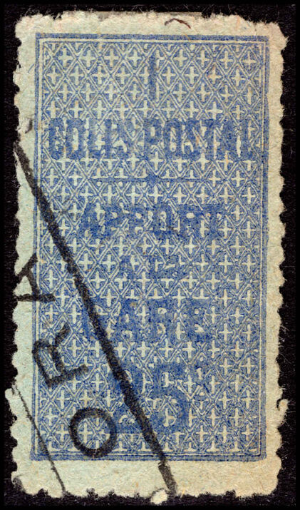 Algeria 1899 25c blue on azure Colis Postale fine used.