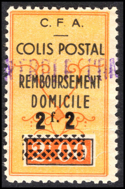 Algeria 1941 2f2 on 2f Remboursement Domicile lightly mounted mint.