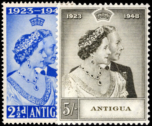 Antigua 1949 Royal Silver Wedding lightly mounted mint.