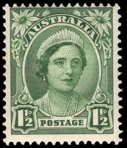 Australia 1948-56 1½d green no wmk lightly mounted mint.