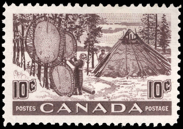 Canada 1950 Drying Furs lightly mounted mint.