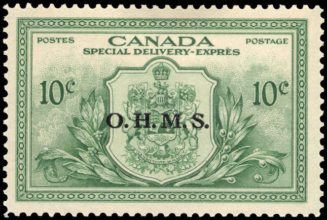 Canada 1950 10c Official Special Delivery OHMS lightly mounted mint.