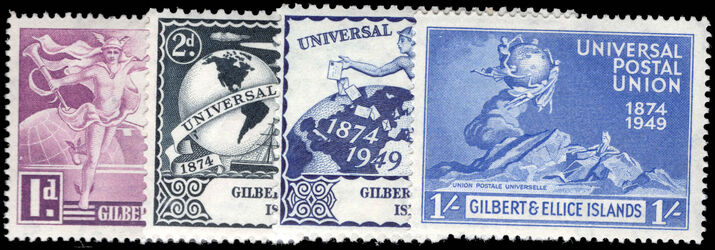 Gilbert & Ellice Islands 1949 UPU lightly mounted mint.