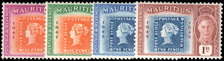 Mauritius 1948 Centenary of First British Colonial Stamp lightly mounted mint.