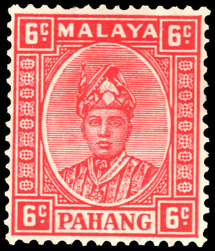 Pahang 1935-41 6c scarlet lightly mounted mint.