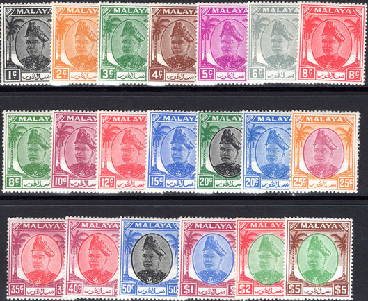 Selangor 1949-55 set (less 30c) lightly mounted mint.