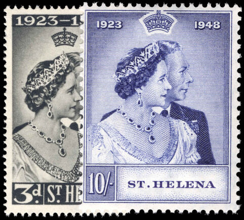 St Helena 1948 Silver Wedding lightly mounted mint.