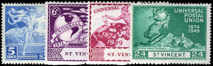 St Vincent 1949 UPU lightly mounted mint.