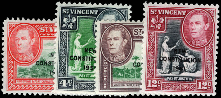 St Vincent 1951 New Constitution lightly mounted mint.