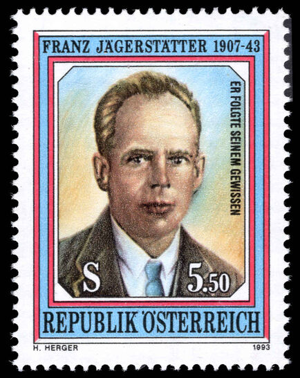 Austria 1993 50th Death Anniversary of Franz Jagerstatter unmounted mint.