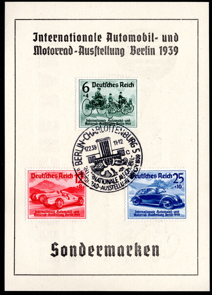 Third Reich 1939 International Motor Show first day card.