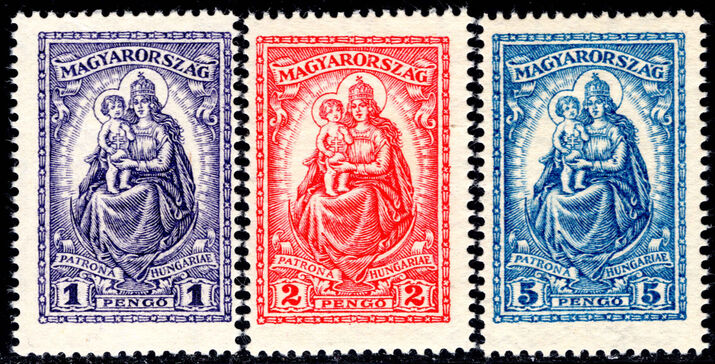 Hungary 1926-27 Madonna and Child high values unmounted mint.