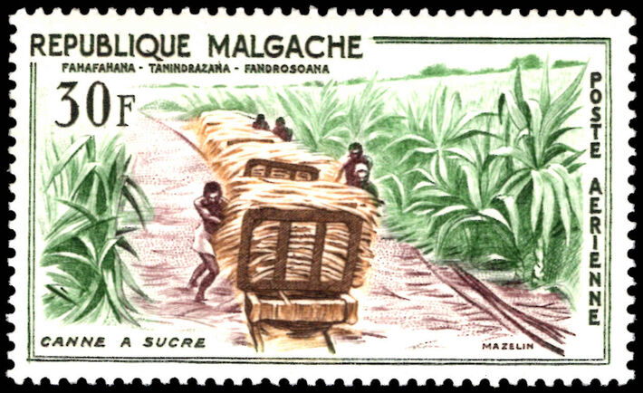 Madagascar 1960 30f Sugar cane trucks unmounted mint.