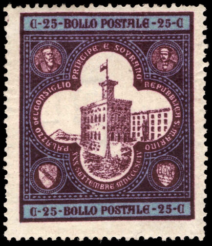 San Marino 1894 25c Government Palace unmounted mint.
