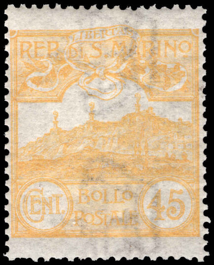 San Marino 1903 45c yellow Mount Titano unmounted mint.