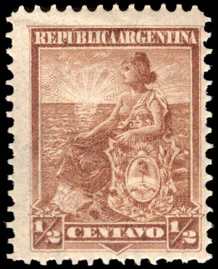 Argentina 1899-1903 ½c brown perf 12 fine unmounted mint.