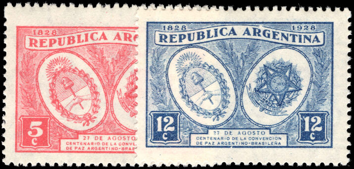 Argentina 1928 Centenary of Peace with Brazil fine unmounted mint.