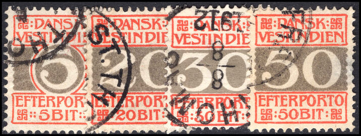 Danish West Indies 1905-13 Postage due set fine used.