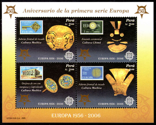 Peru 2005 50th Anniversary of Europa Stamps sheetlet unmounted mint.