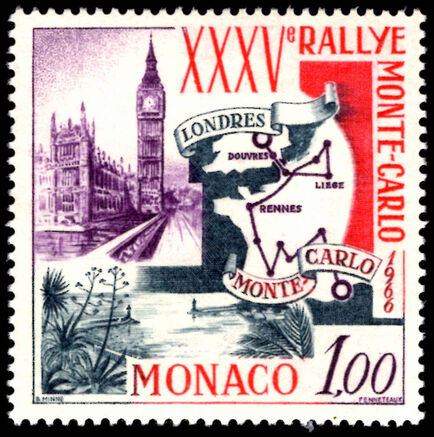 Monaco 1966 35th Monte Carlo Rally unmounted mint.