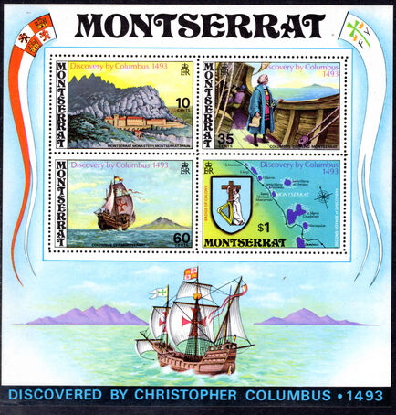 Montserrat 1973 480th Anniversary of Columbus's Discovery of Montserrat souvenir sheet unmounted mint.