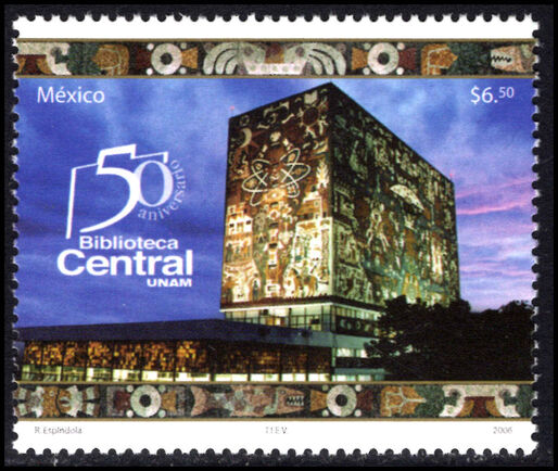 Mexico 2006 50th Anniversary of UNAM Central Library unmounted mint.