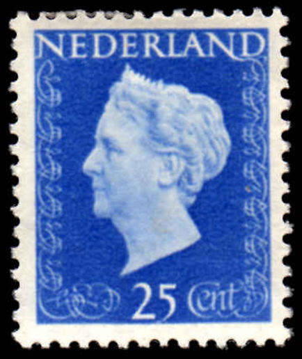 Netherlands 1947 25c Ultramarine lightly mounted mint.