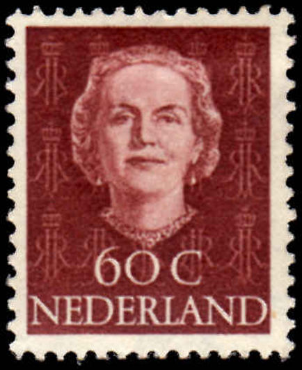 Netherlands 1949-51 60c Lake-Brown lightly mounted mint.