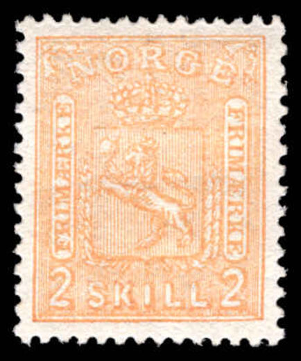 Norway 1867-68 2sk orange-buff mounted mint.