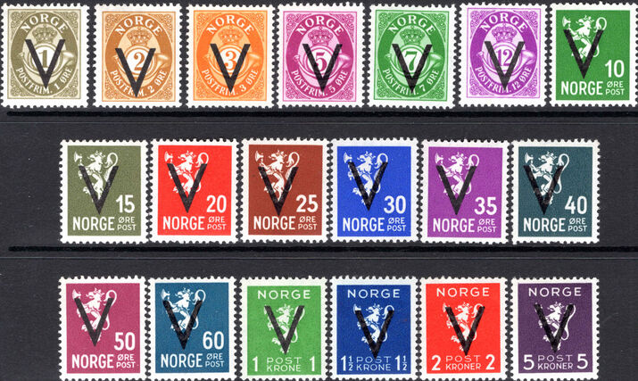 Norway 1941 Victory set NO wmk unmounted mint.