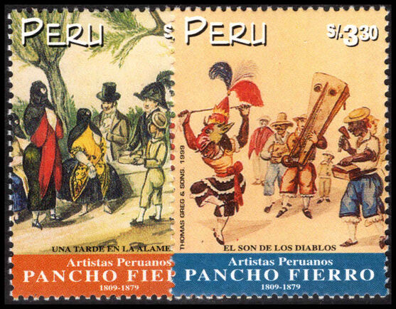 Peru 1999 120th Death Anniversary of Pancho Fierro unmounted mint.