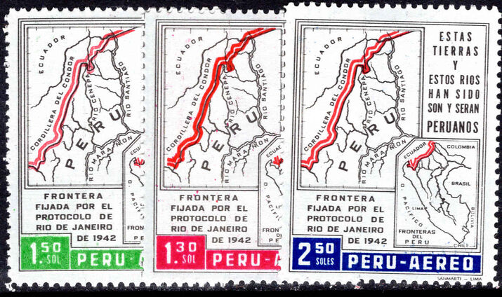 Peru 1962 20th Anniversary of Ecuador-Peru Border Agreement lightly mounted mint.