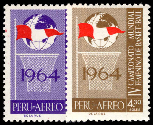 Peru 1965 Women's World Basketball Championships lightly mounted mint.