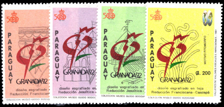 Paraguay 1992 Granada '92 International Thematic Stamp Exhibition unmounted mint.