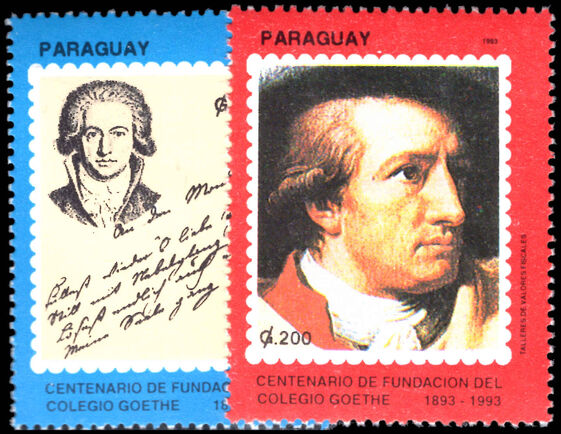 Paraguay 1993 Centenary of Goethe College unmounted mint.