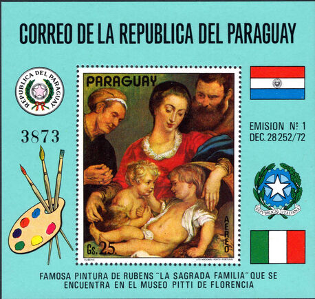Paraguay 1973 Rubens souvenir sheet unmounted mint.