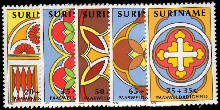 Suriname 1982 Easter Stained Glass Windows unmounted mint.