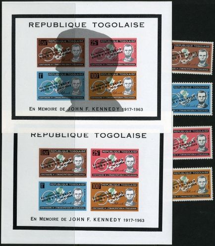 Togo 1961 JF Kennedy set & 2 souvenir sheets unmounted mint.