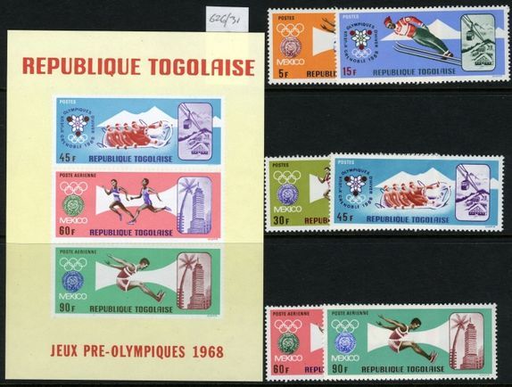 Togo 1967 Summer Olympics set & souvenir sheet unmounted mint.