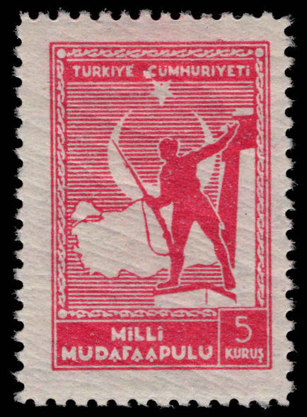 Turkey 1941-42 5k National Defense Fund lightly mounted mint.