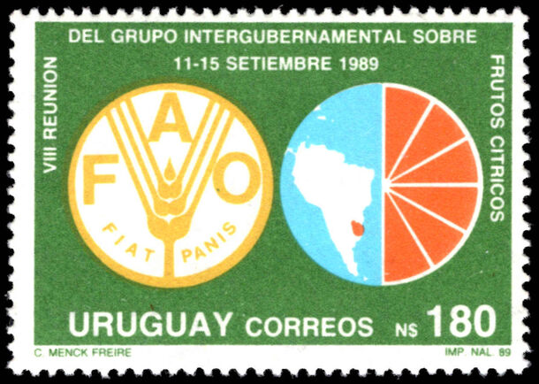 Uruguay 1989 Eighth Intergovernmental Group on Citrus Fruits Meeting unmounted mint.