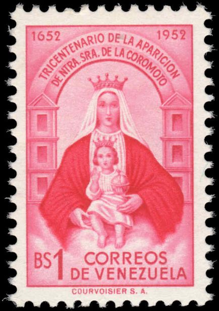 Venezuela 1952 Apparition of Our Lady of Coromoto (small) unmounted mint.